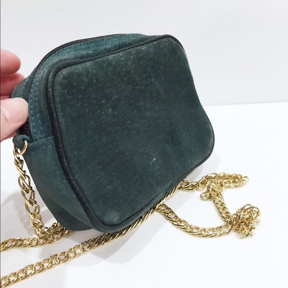 Vintage green suede Picard chain strap bag - Picture 5 of 6